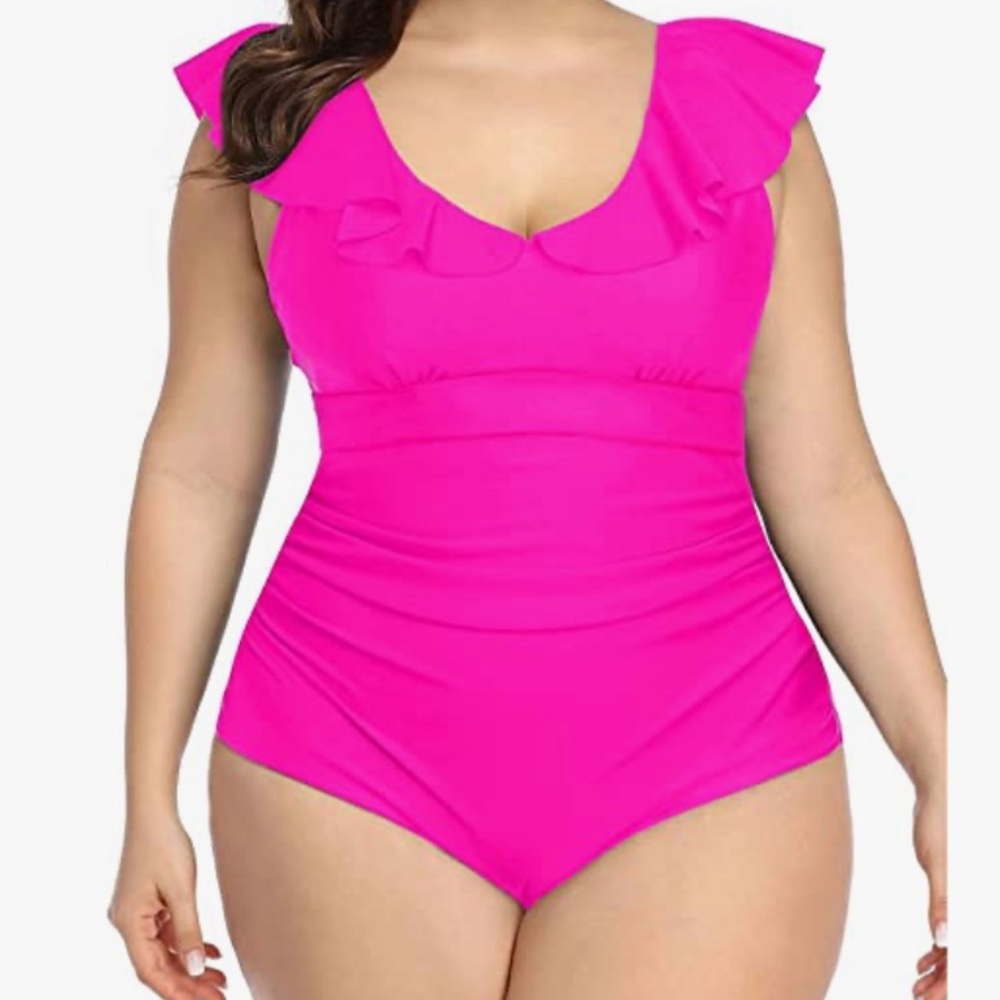DACI Women’s Tummy Control Ruffled Swimsuit 2OW